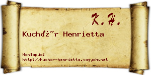 Kuchár Henrietta névjegykártya